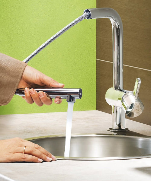 Grohe Minta Tap With Pull Out Spout Extractable Mousseur Supersteel