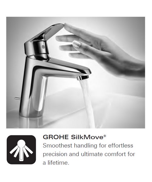 Alternate image of Grohe BauEdge Contemporary S-Size Deck Mounted Chrome Basin Mixer Tap