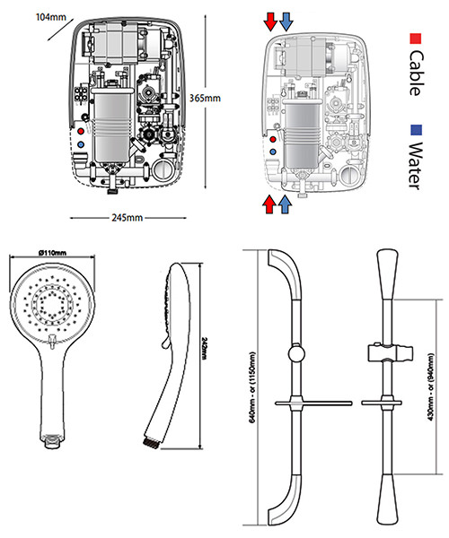 Triton T80si 9.5 KW White And Chrome Pumped Electric Shower
