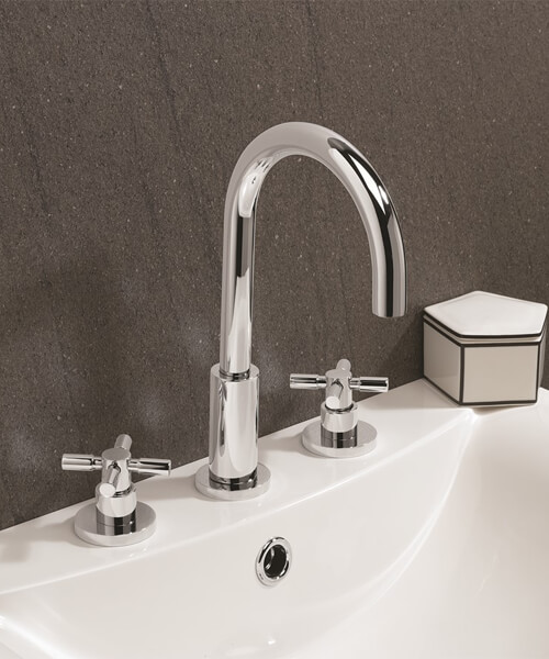 Crosswater Totti II Deck Mounted 3 Hole Basin Tap With Pop Up Waste