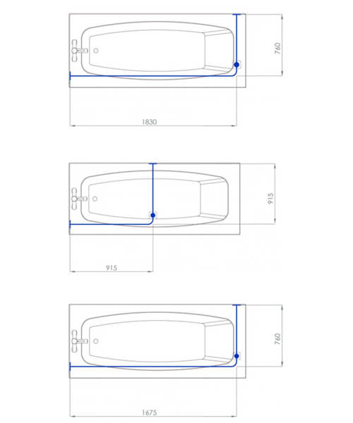 Croydex Professional Profile 400 LShaped Standard Shower Rail