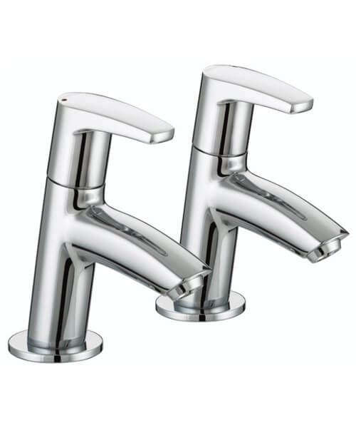 Bristan Orta Deck Mounted Pair Of Chrome Basin Pillar Taps