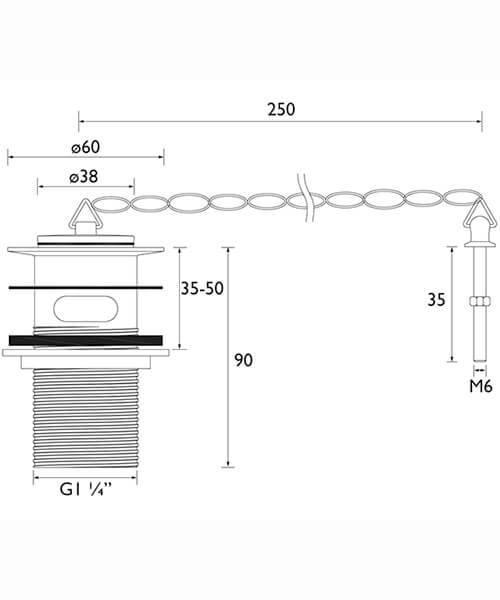 Technical drawing 1630 / W BASIN01 C