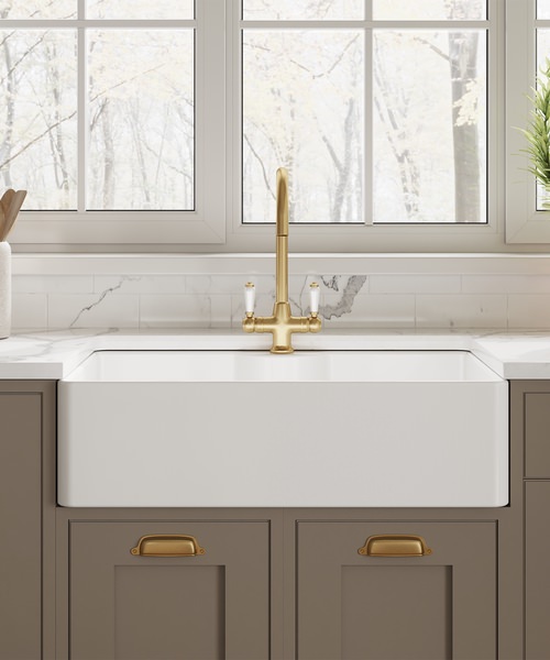 Alternate image of Nuie Butler Single Bowl Fireclay Kitchen Sink White