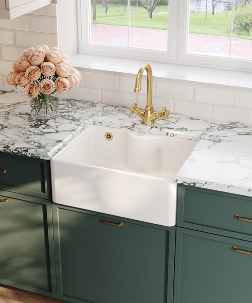 Alternate image of Nuie Butler Single Bowl Fireclay Kitchen Sink White
