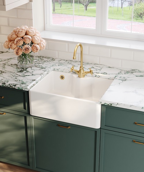Alternate image of Nuie Butler Single Bowl Fireclay Kitchen Sink White