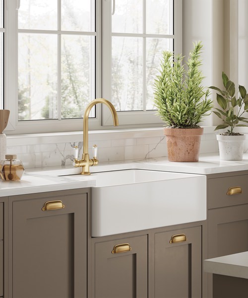 Alternate image of Nuie Butler Single Bowl Fireclay Kitchen Sink White