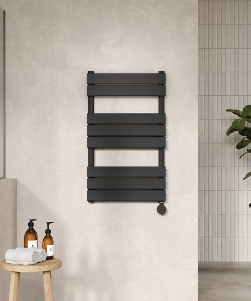 Alternate image of Hudson Reed 500mm Square Flat Electric Heated Towel Radiator
