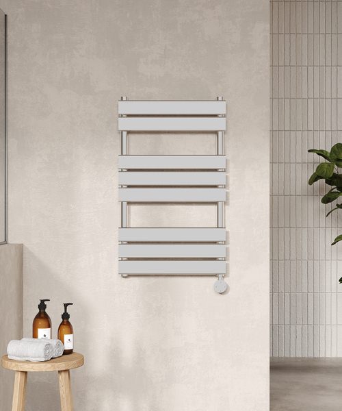 Alternate image of Hudson Reed 500mm Square Flat Electric Heated Towel Radiator