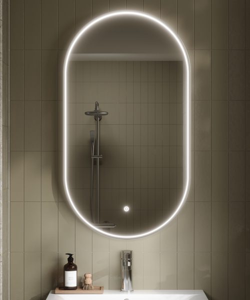 Alternate image of Hudson Reed Lille Framed LED Touch Sensor Mirror 500 x 800mm