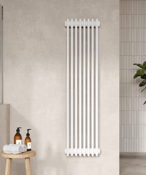 Alternate image of Nuie Colosseum Triple Column Vertical Radiator White