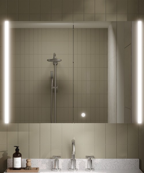 Additional image of Hudson Reed Meloso 800 x 600mm Mirror Cabinet With Shaver Socket