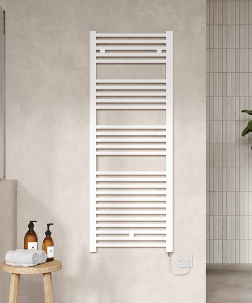 Alternate image of Nuie Straight 480mm Wide Heated Electric Towel Rail