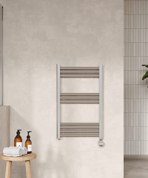 Alternate image of Hudson Reed 500mm Round Straight Electric Heated Towel Radiator