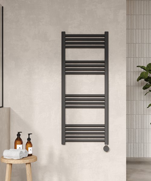 Alternate image of Hudson Reed 500mm Round Straight Electric Heated Towel Radiator