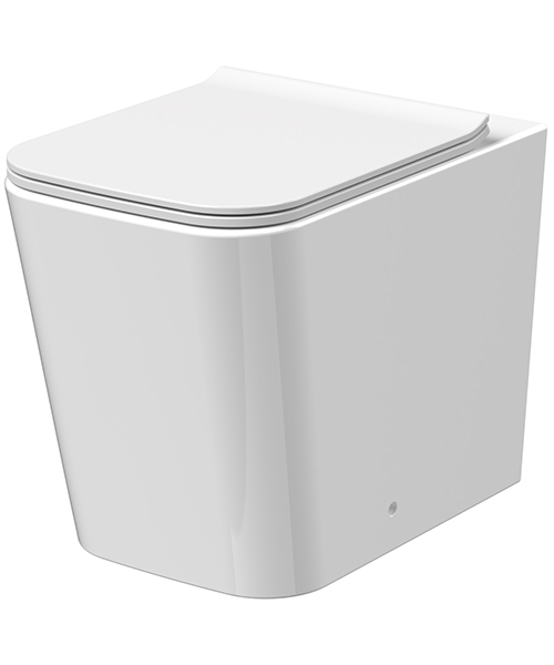 Nuie Orlen 346 x 530mm Rimless Back-To-Wall White WC Pan and Soft Close Seat