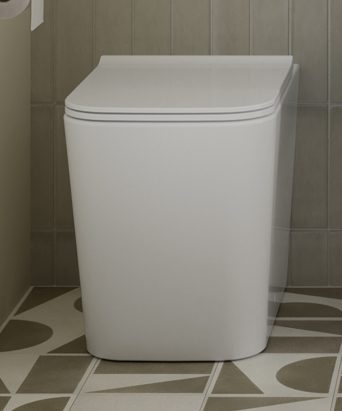Additional image of Nuie Orlen 346 x 530mm Rimless Back-To-Wall White WC Pan and Soft Close Seat