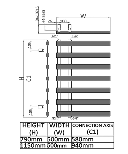 Technical drawing 61163 / RND-GRC078W