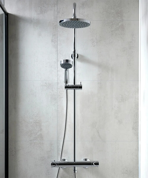 Triton Dene Chrome Bar Diverter Mixer Shower Set