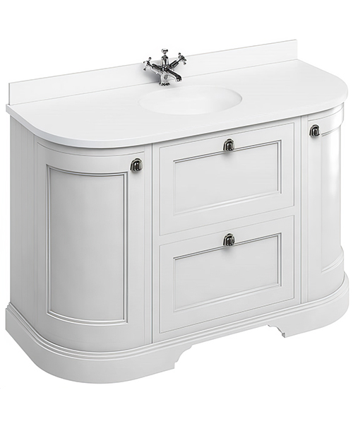 Burlington Freestanding Curved Door And Drawer Vanity Unit