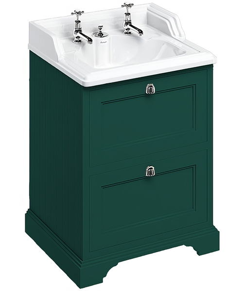 Additional image of Burlington 2-Drawer Unit And Classic Invisible Overflow Basin - W 650 x H 930mm