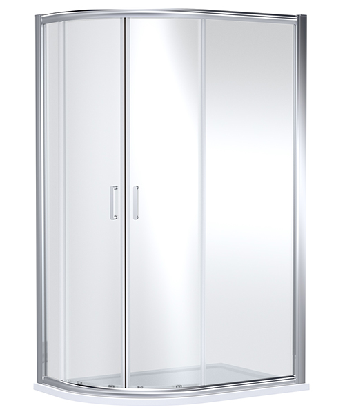 Nuie Lucie 1200 x 800mm Double Door Sliding Offset Quadrant Enclosure