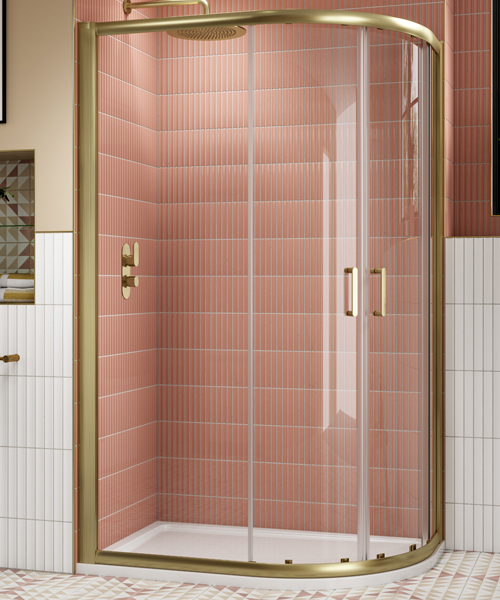 Alternate image of Nuie Lucie 1200 x 800mm Double Door Sliding Offset Quadrant Enclosure