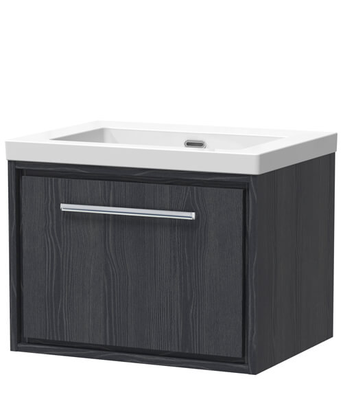 Hudson Reed Lille 476mm High Wall-Hung One-Drawer Unit With Modern Fireclay Basin
