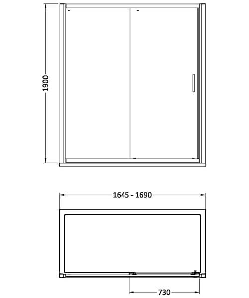 Additional image of Nuie Lucie 1900mm High Single Sliding Shower Door