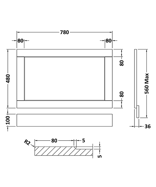 Additional image of Old London Bath End Panel
