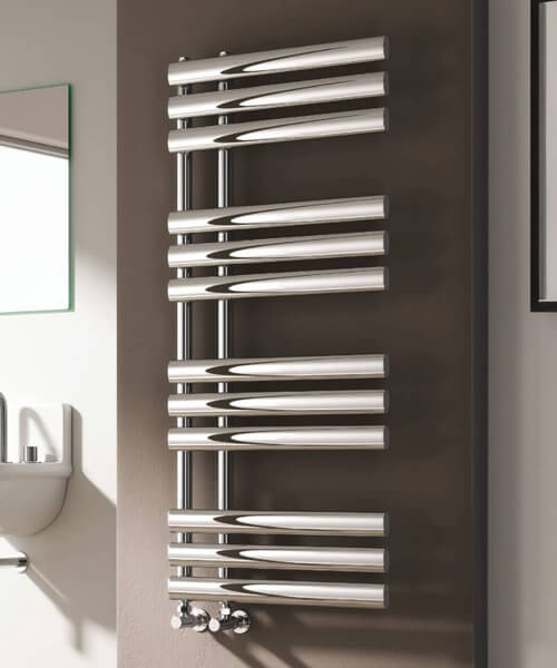 Additional image of Reina Chisa Mild Steel Designer Towel Rail 500mm Wide