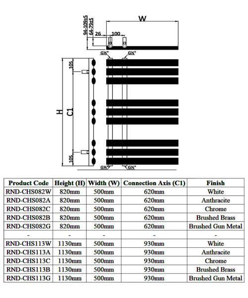 Technical drawing 65062 / RND-CHS082W