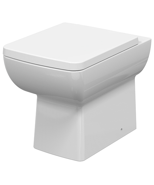 Nuie Cleo 358 x 525mm Square Back-To-Wall WC Pan White
