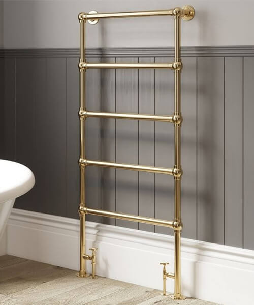 DQ Heating Elveden Floor Mounted Heated Towel Rail