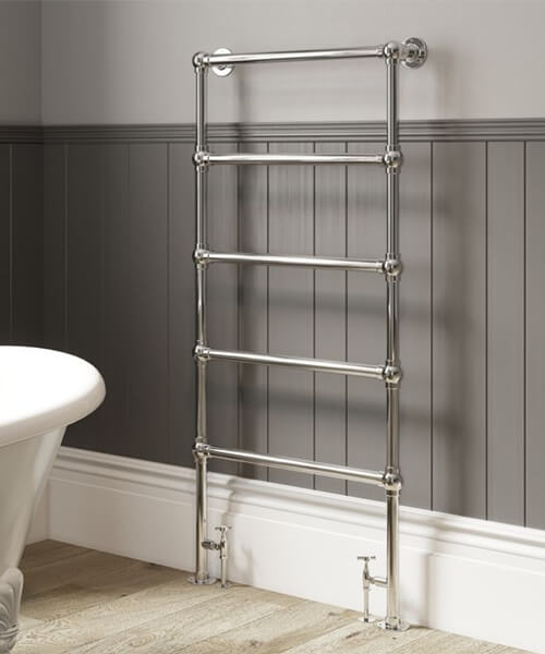 Additional image of DQ Heating Elveden Floor Mounted Heated Towel Rail