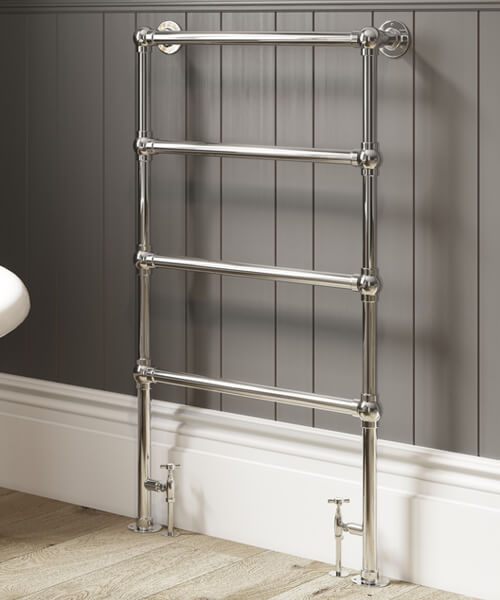 DQ Heating Methwold Floor Mounted Heated Towel Rail