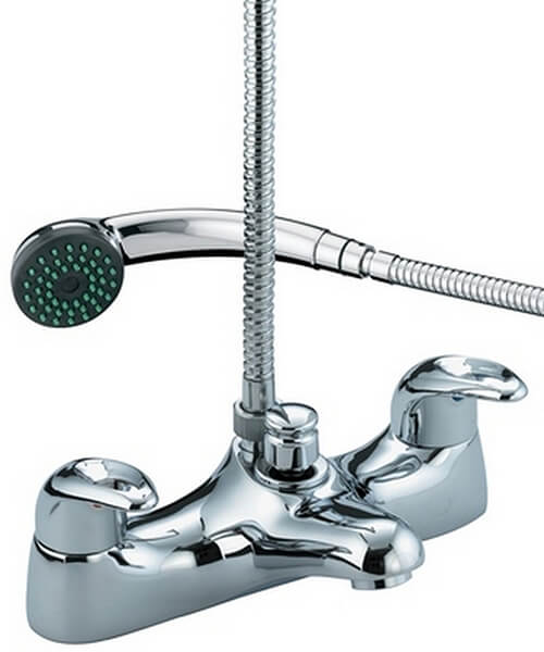 Bristan Java Eco-6 Deck Mounted Chrome Bath Shower Mixer Tap with Handset and Hose