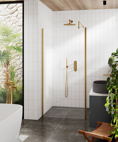 Alternate image of Hudson Reed 1950mm High Outer Framed Wetroom Screen With Support Bar