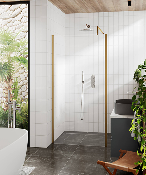 Alternate image of Hudson Reed 1950mm High Outer Framed Wetroom Screen With Support Bar