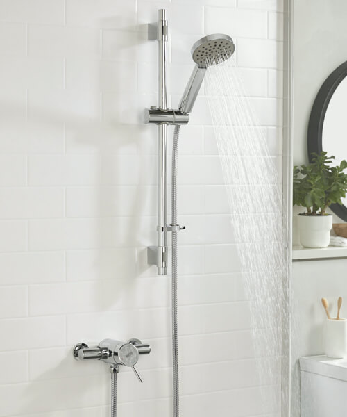 Bristan Acute2 Exposed Thermostatic Chrome Shower Valve with Riser Rail Kit