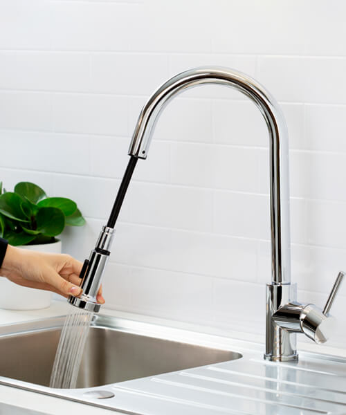 Additional image of Bristan Apricot Deck Mounted Kitchen Sink Mixer Tap With Pull Out Spray