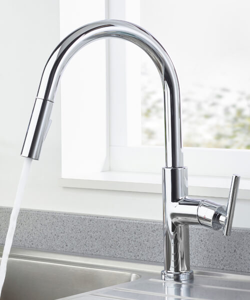 Bristan Jule Kitchen Sink Mixer Tap With Pull-Out Extending Hose And Eco Start