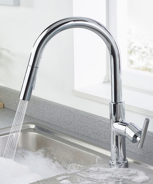 Additional image of Bristan Jule Kitchen Sink Mixer Tap With Pull-Out Extending Hose And Eco Start