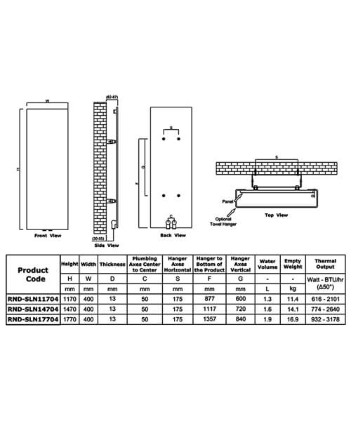 Technical drawing 61177 / RND-SLN04703W