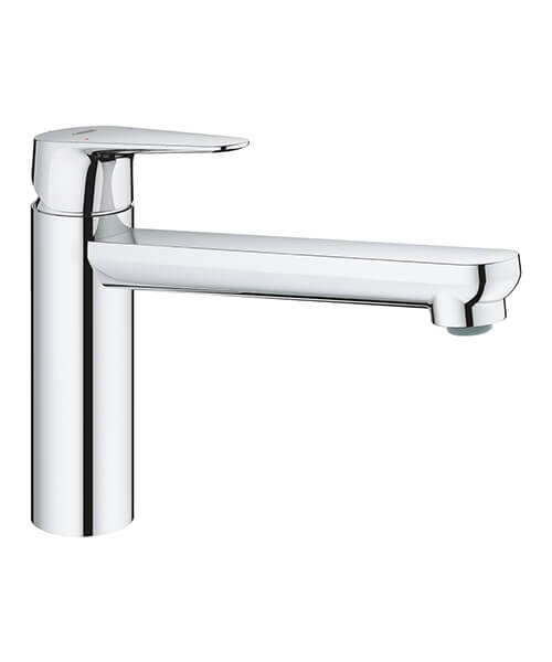 Grohe BauCurve Chrome Deck Mounted Single Lever Kitchen Sink Mixer Tap - Swivel Spout