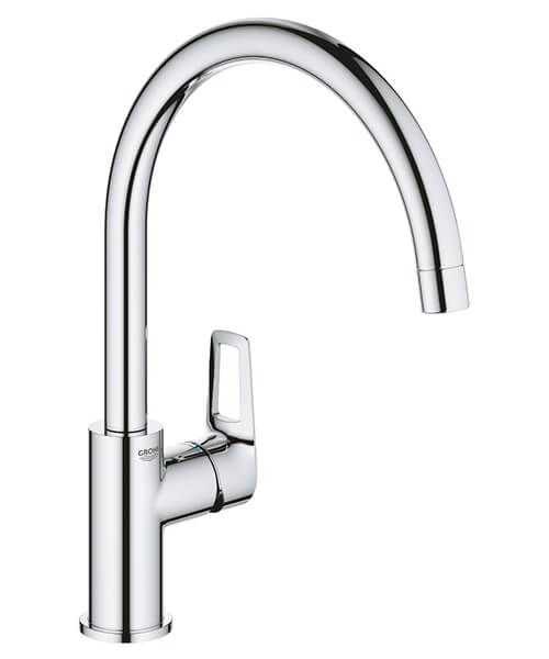 Grohe BauLoop Single Lever Chrome Kitchen Sink Mixer Tap with Swivel Spout