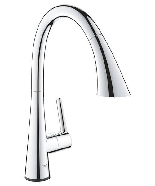 Grohe Zedra Touch Deck Mounted Electronic Kitchen Sink Mixer Tap With Swivel Spout