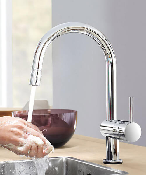 Additional image of Grohe Minta Monobloc Kitchen Sink Mixer Tap With Extractable Pull Out Spray