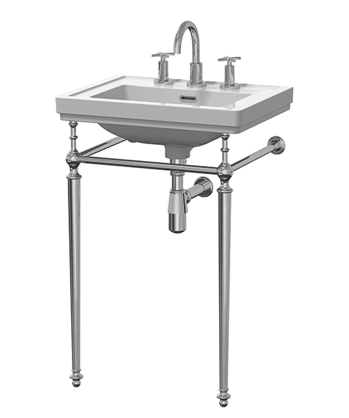 Alternate image of Nuie Carlton 500mm Rectangular White Basin With Traditional Washstand