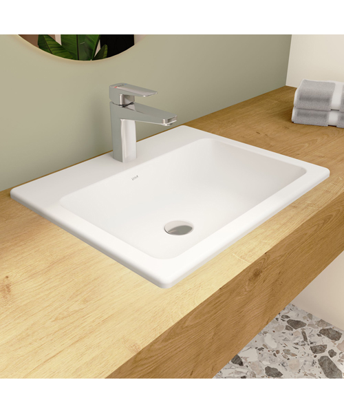 VitrA S20 White 550 x 450mm Inset Basin with Overflow - 1 Taphole